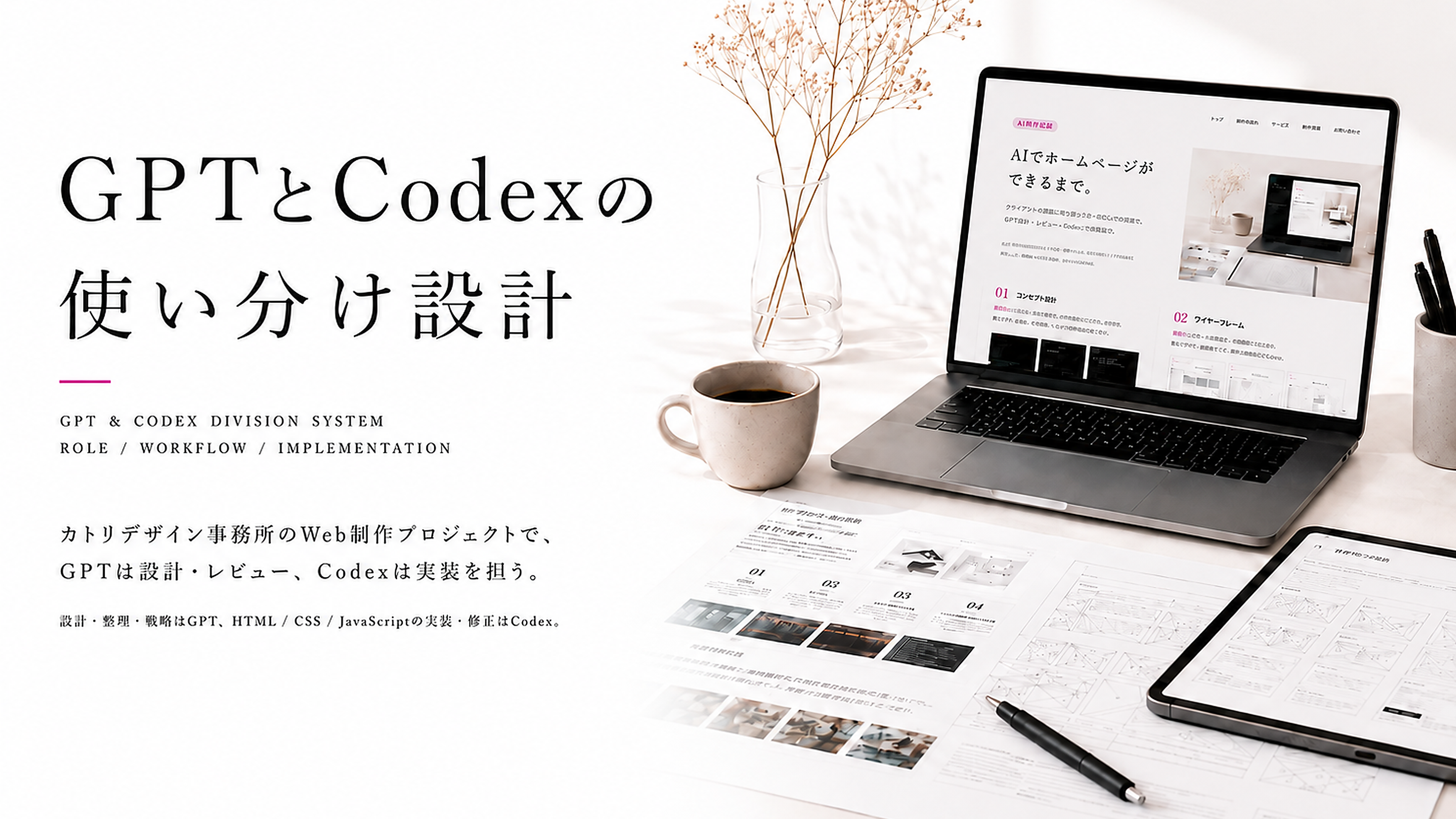 GPTとCodexの使い分け設計を紹介するAI制作記録の表紙