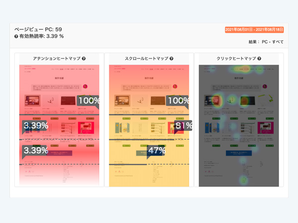 ヒートマップ｜ユーザー行動可視化