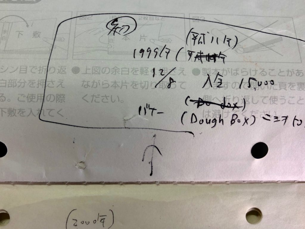 1999年(平成11年)12月の初フリーランスwebデザイナーとしての請求書下書きは今も手元にある。